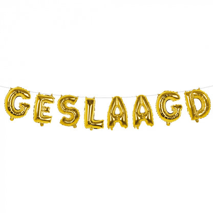 geslaagd letterslinger goud