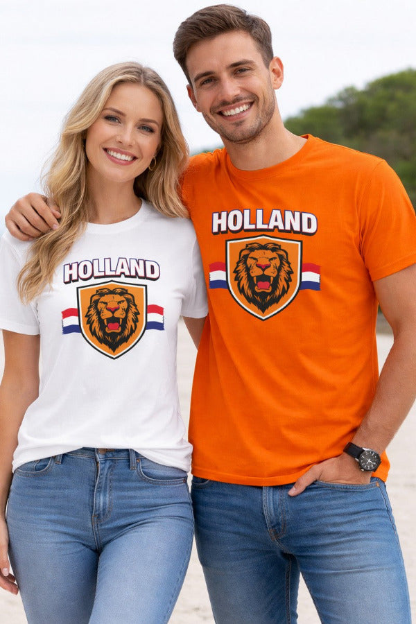 Oranje Holland fanshirt heren en dames — maten XS t/m 5XL