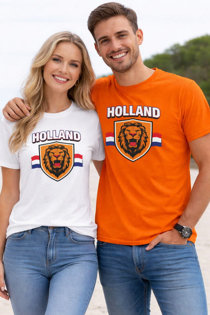 Oranje Holland fanshirt heren en dames — maten XS t/m 5XL