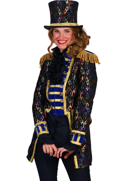 Jas dame Hologram Blauw Carnaval