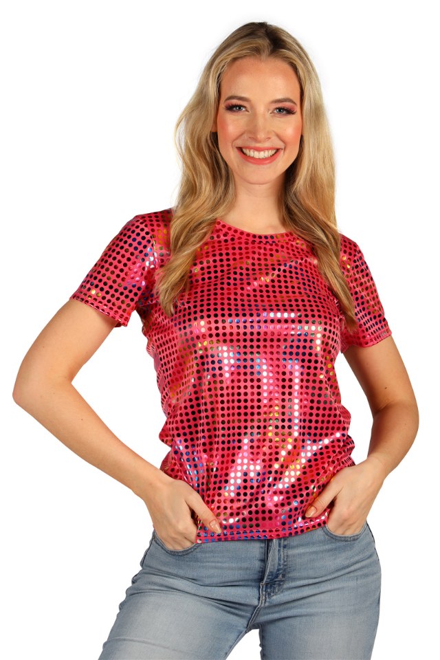 Glittershirt Dames Partyqueen Pink