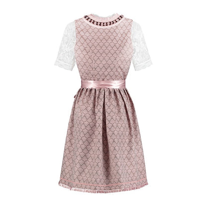 Dirndl 2-delig Oud Roze met Schort Luxe