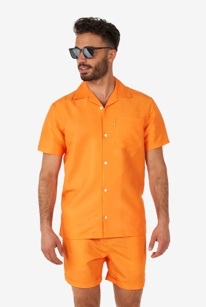 oranje Miami Vice Summer set touch of oranje voorkant gedragen door man