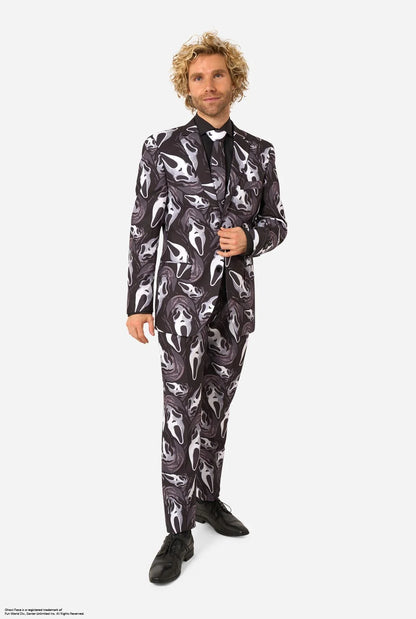 Detail van de mouw en stof van het Ghost Face OppoSuits herenpak