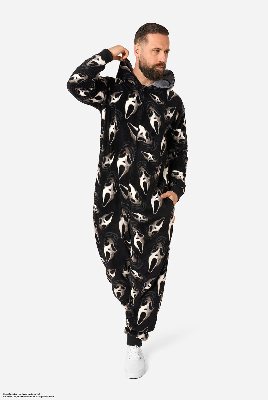 OppoSuits Ghost Face Onesie voor dames, volledig vooraanzicht