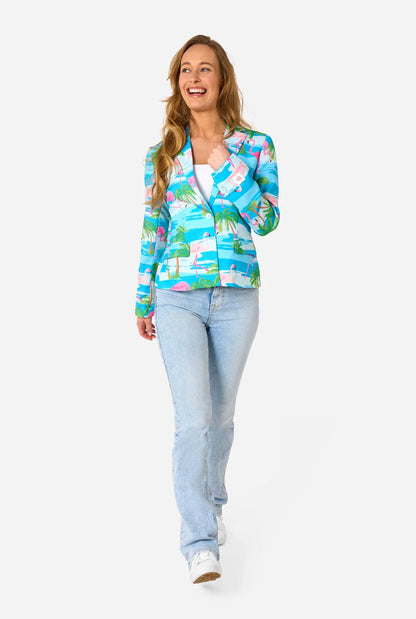 Flaminggirl Dames Blazer gedragen met spijkerbroek