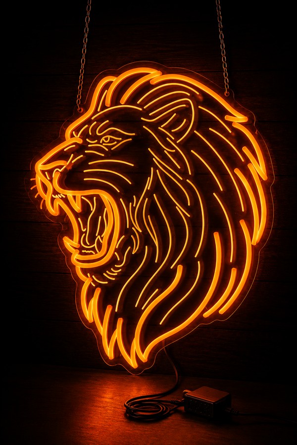 LED neon sign Oranje leeuw decoratie