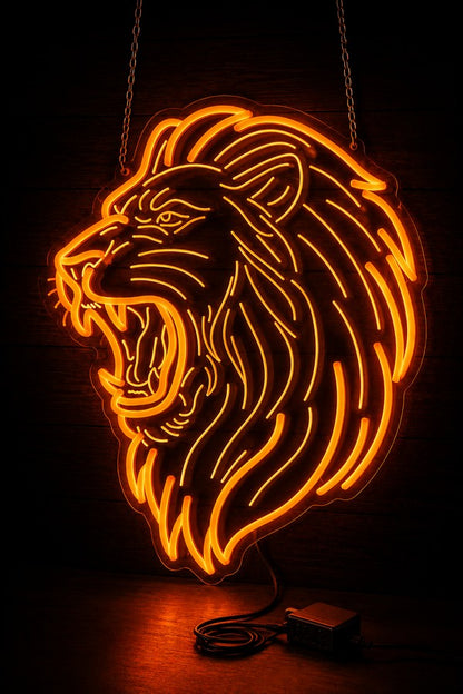 LED neon sign Oranje leeuw decoratie