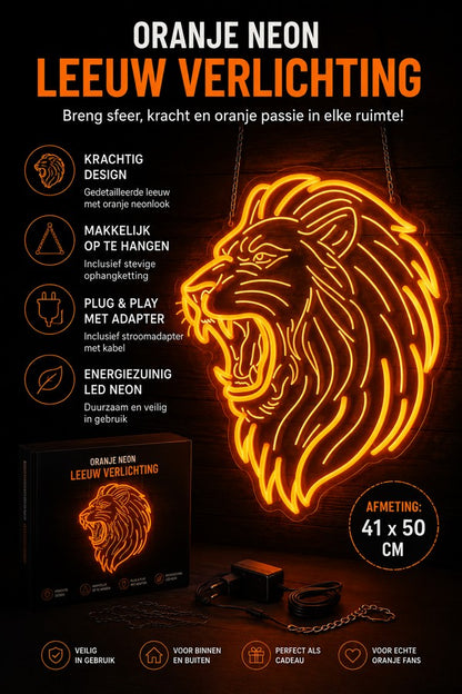 oranje led decoratie leeuw