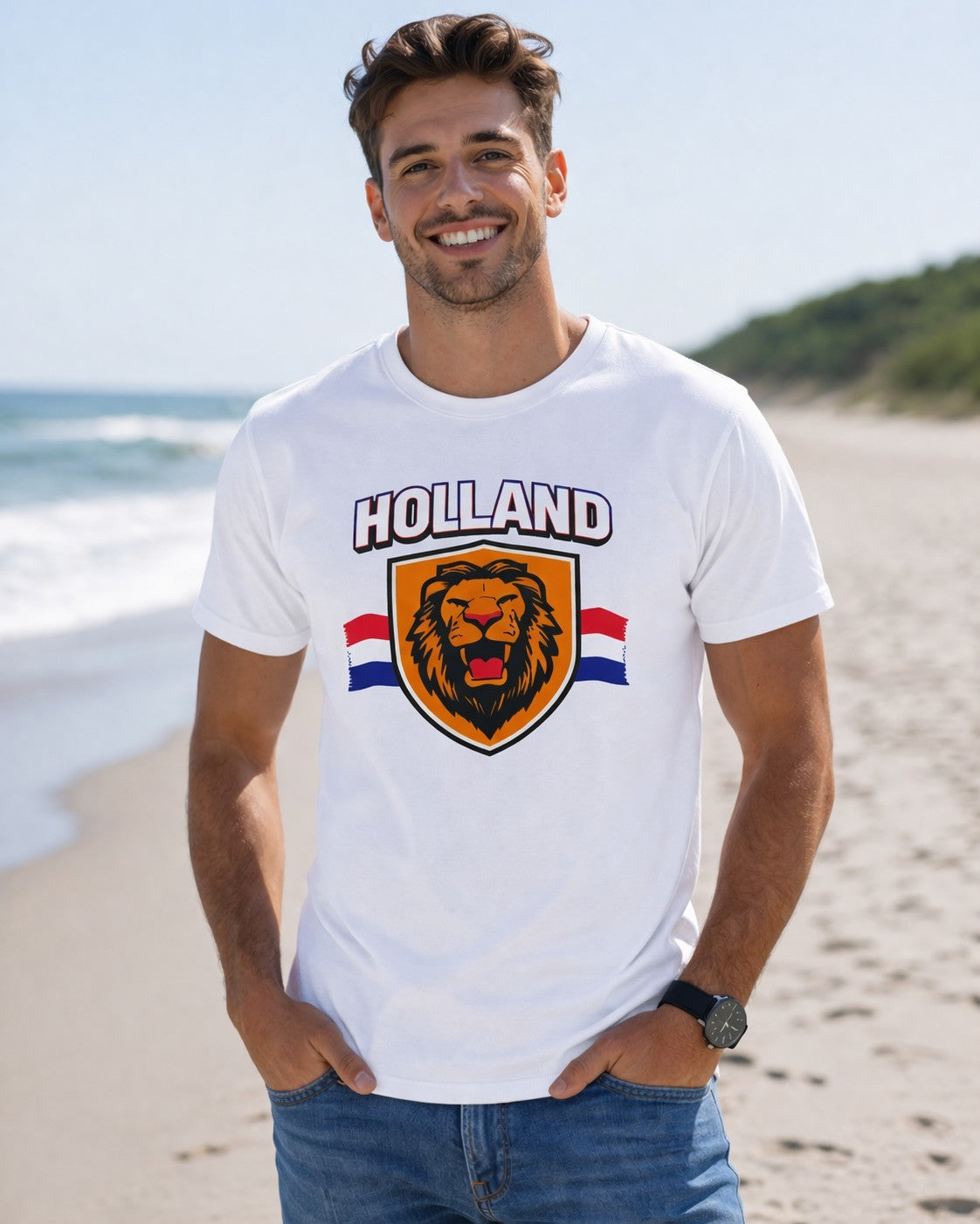 Wit Holland fanshirt heren — maten XS t/m 5XL