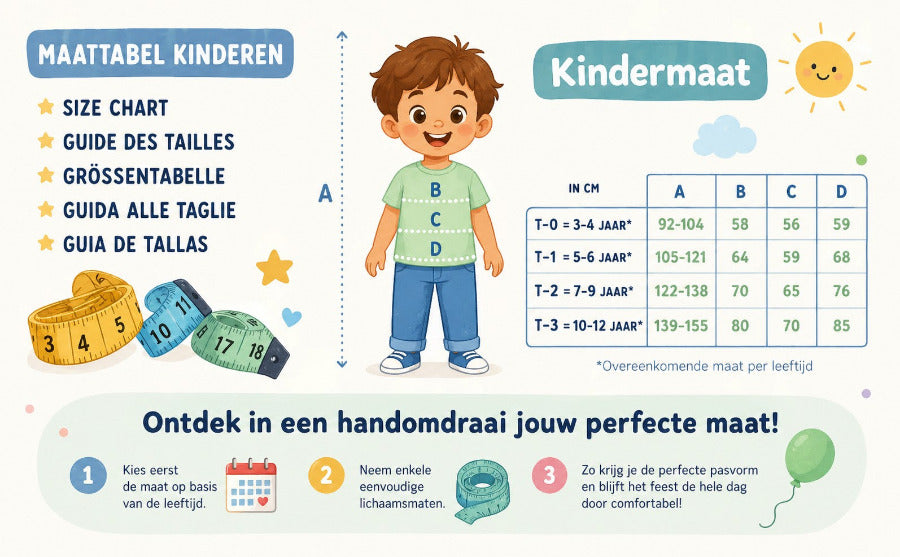 luigi kinderen maattabel