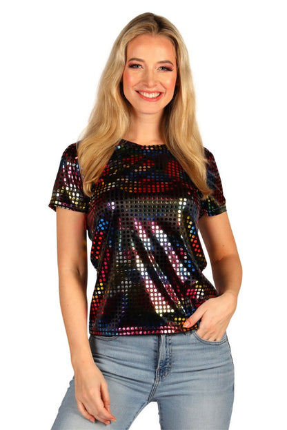 Glittershirt Dames Partyqueen Multicolour