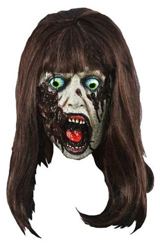 Gezichtsmasker Zombie Lady met bruin haar