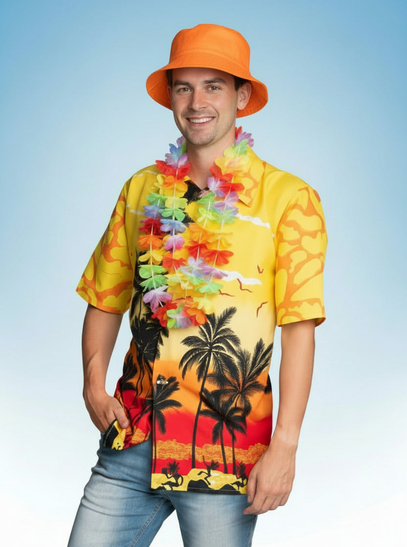 Hawaii Shirt Paradise Geel met tropisch paradijsprint - Toppers The Summer is Magic outfit