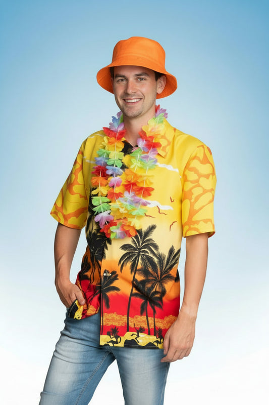 Hawaii Shirt Paradise Geel met tropisch paradijsprint - Toppers The Summer is Magic outfit