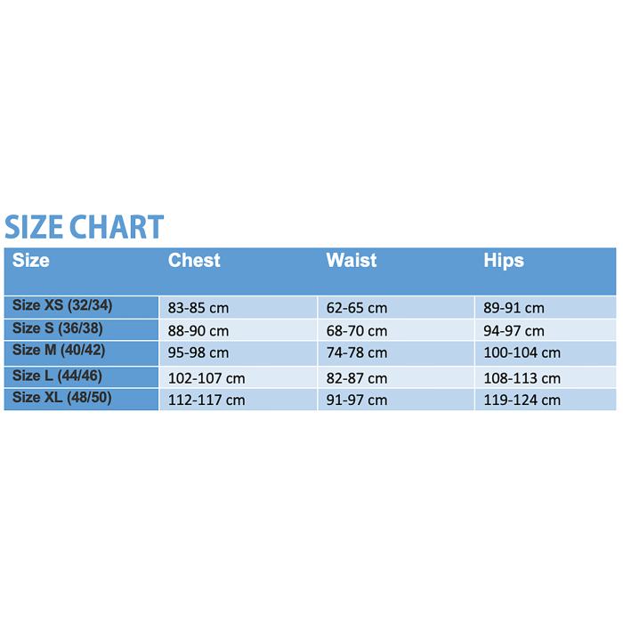 Maattabel Pink Lady jasje dames - maten overzicht