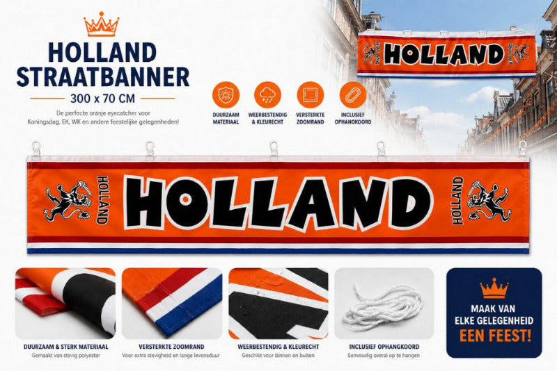 Holland straatbanner met leeuw