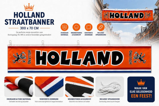 Holland straatbanner met leeuw