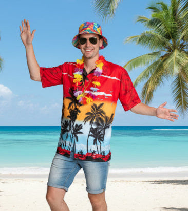 Hawaii Shirt Paradise Rood met tropisch paradijsprint - Toppers The Summer is Magic outfit
