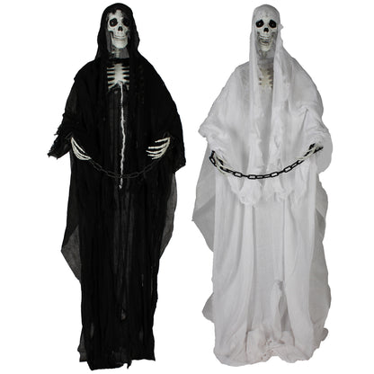Halloween decoratie Prawling Jack zwart en wit - collectiebeeld