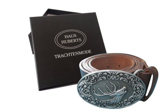 trachten leren riem met hert