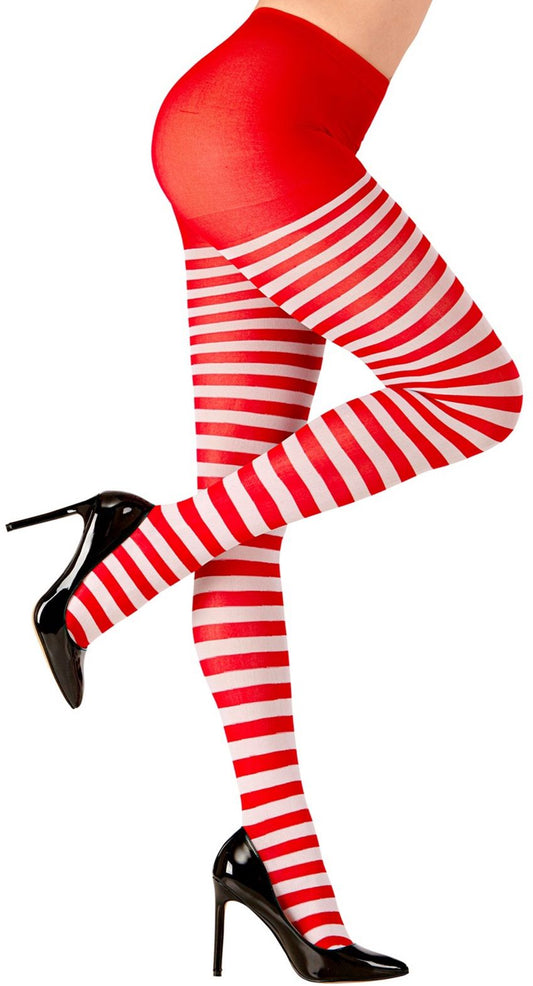 rood wit gestreepte panty