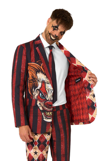 Detail van de rode Scary Clown Red blazer van Suitmeister