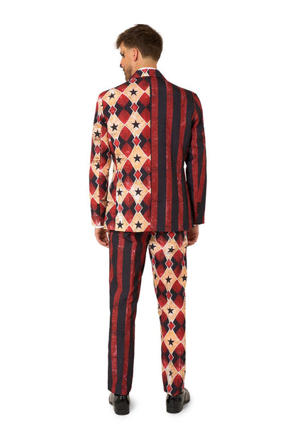 Scary Clown Red herenpak met opvallende clownprint voor Halloween