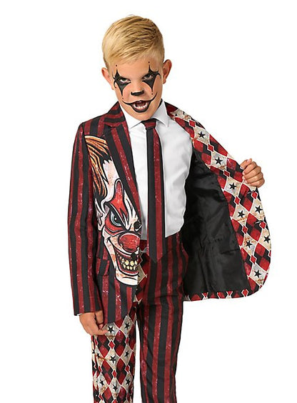 Voorkant van het Suitmeister Scary Clown Red jongenspak