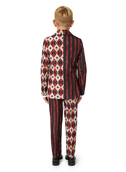 Achterkant van het Suitmeister Scary Clown Red jongenspak