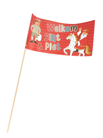 Sint en Piet Zwaaivlaggen Rood 50 stuks