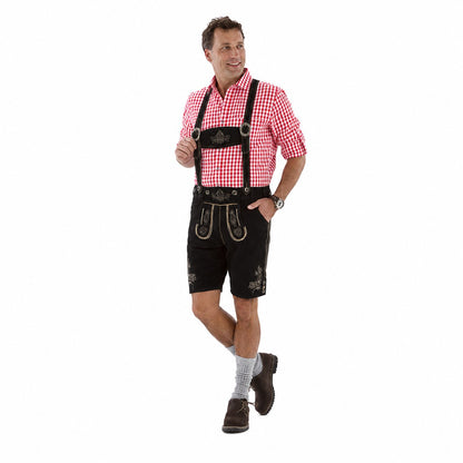 Tiroler broek luxe, ECHT leder Zwart Kort OP=OP