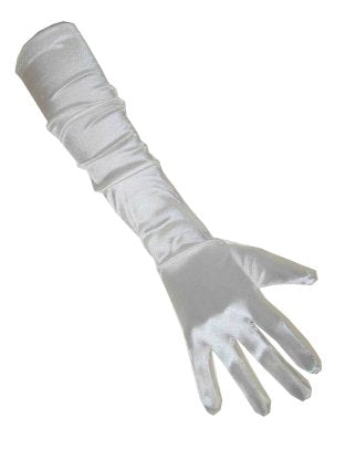 Lange handschonen wit satijn