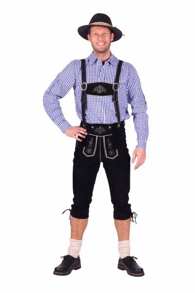 Lederhose Driekwart Zwart