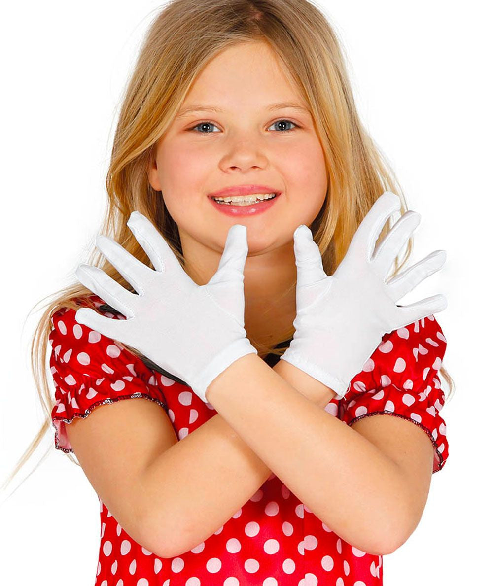 Witte kinderhandschoenen