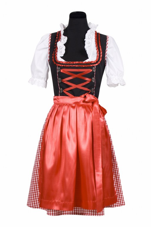 Tiroler jurk rood-zwart