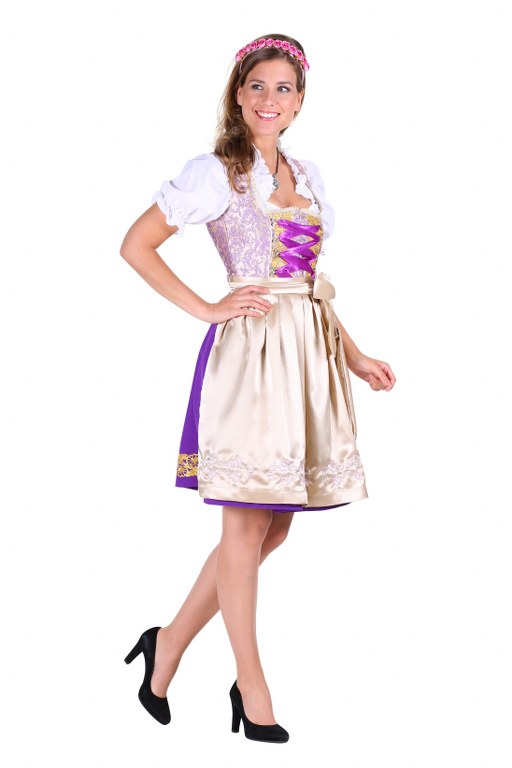 Dirndl Jurk Victoria Paars Goud