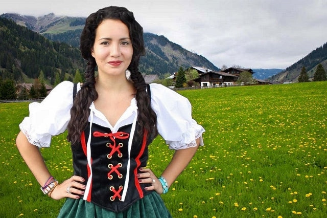Tiroler jurk met petticoat en hesje