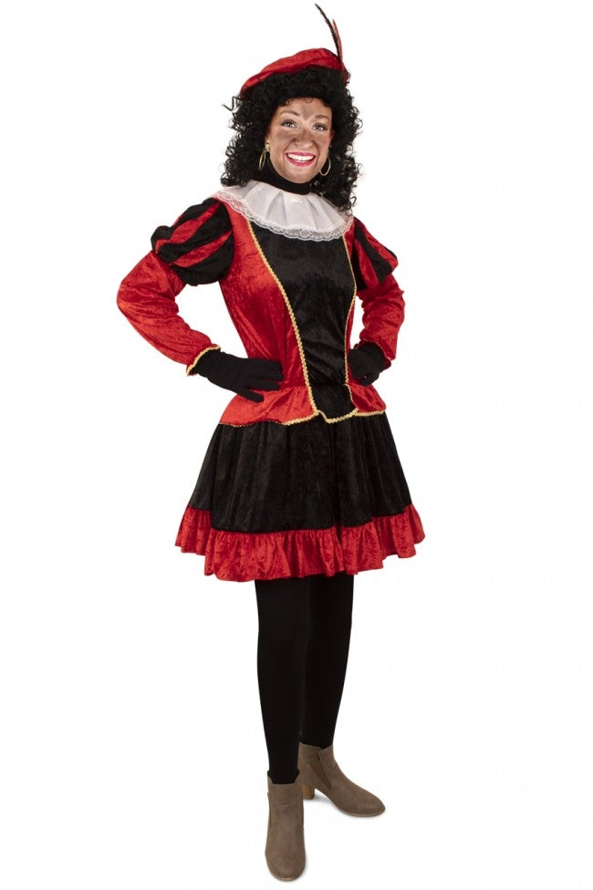 Piet jurkje met petticoat rood zwart