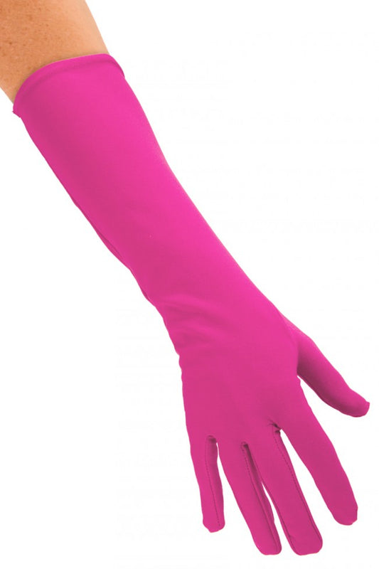 Lange roze handschoenen