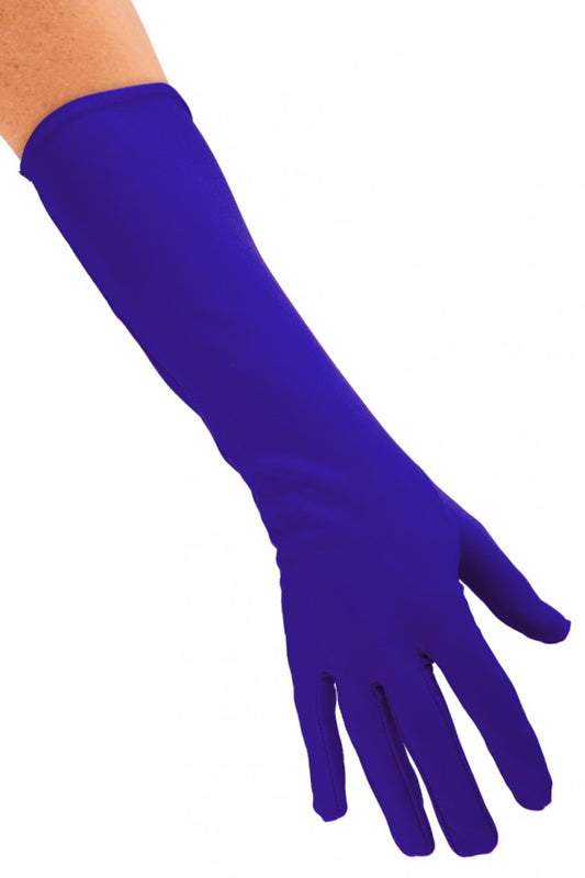 blauwe lange handschoenen