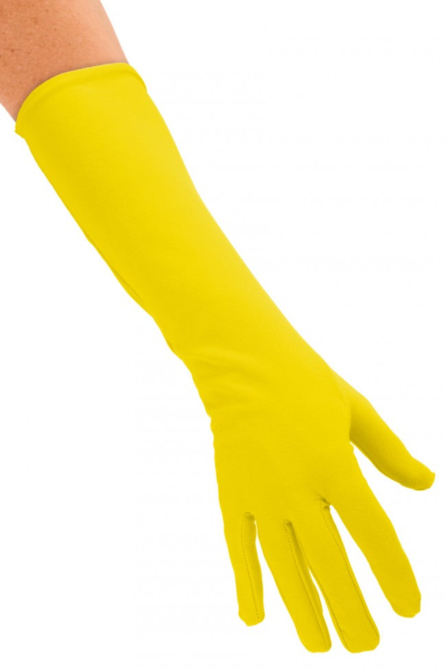 Gele lange handschoenen