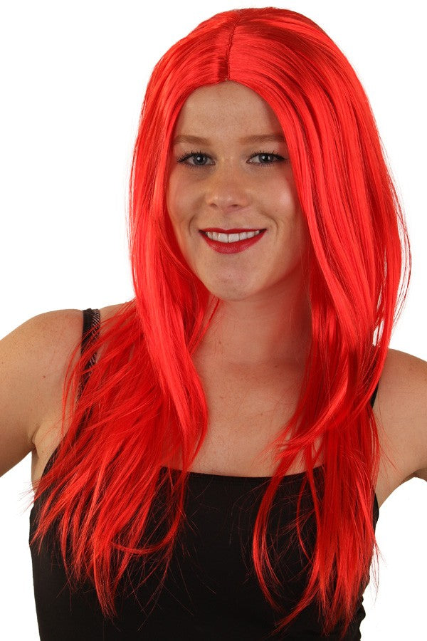 Pruik rood lang haar