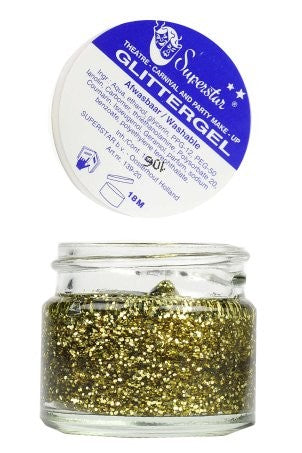 Glitter gel goud voor huid en haar