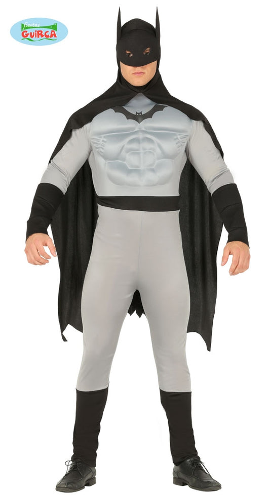 batman kostuum grijs met cape