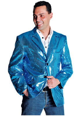 pailletten glitter jas blauw