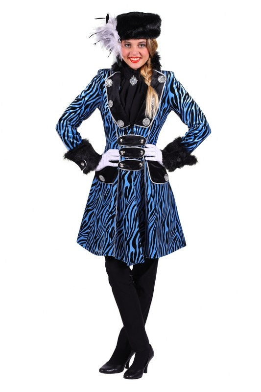 carnavalsjas gevoerd Zebra blauw