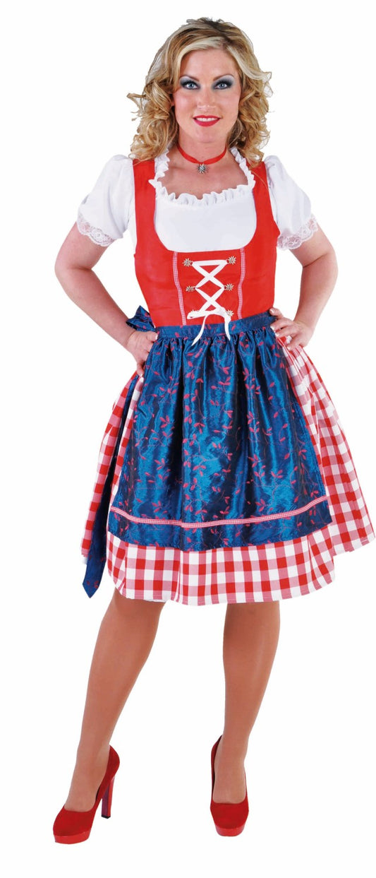 Dirndl 3 delig rood-blauw