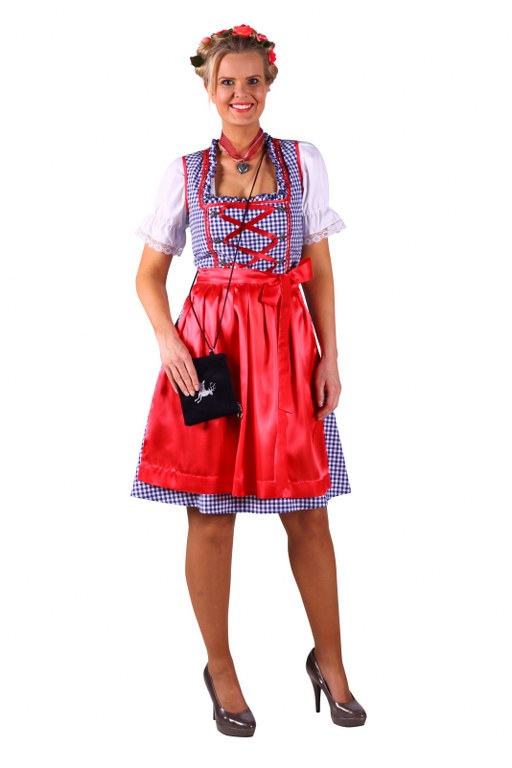 Dirndl jurk nina blauw rood