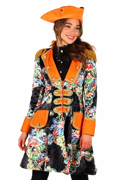 Luxe dames carnavalsjas bloemenprint